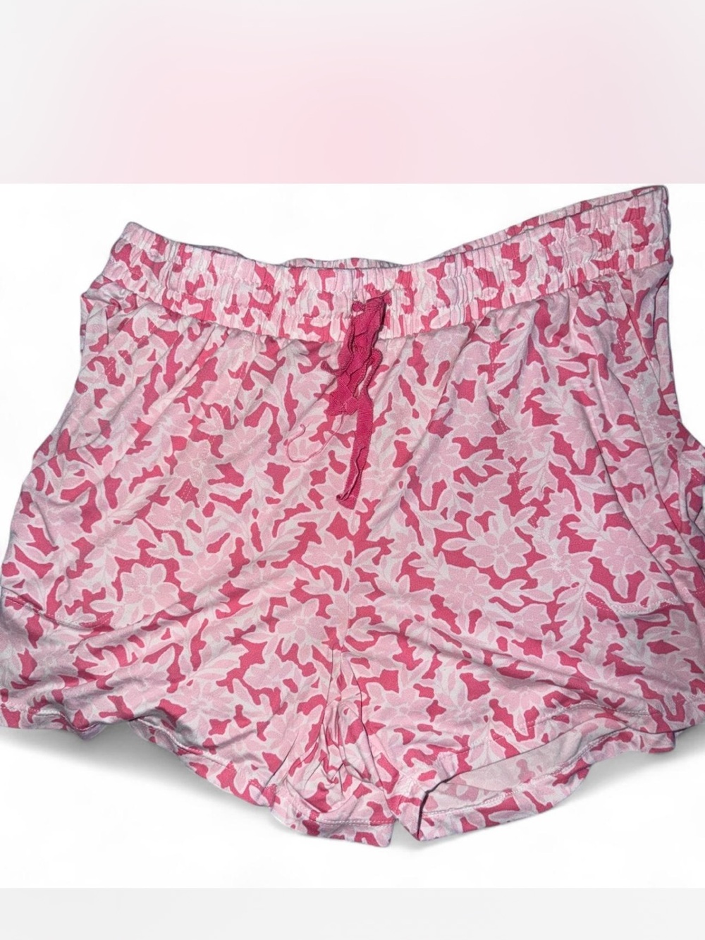 Croft & Barrow Pink Camouflage Print Soft Lounge Shorts